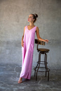 Elegant pink convertible palazzo jumpsuit for resort evening wear